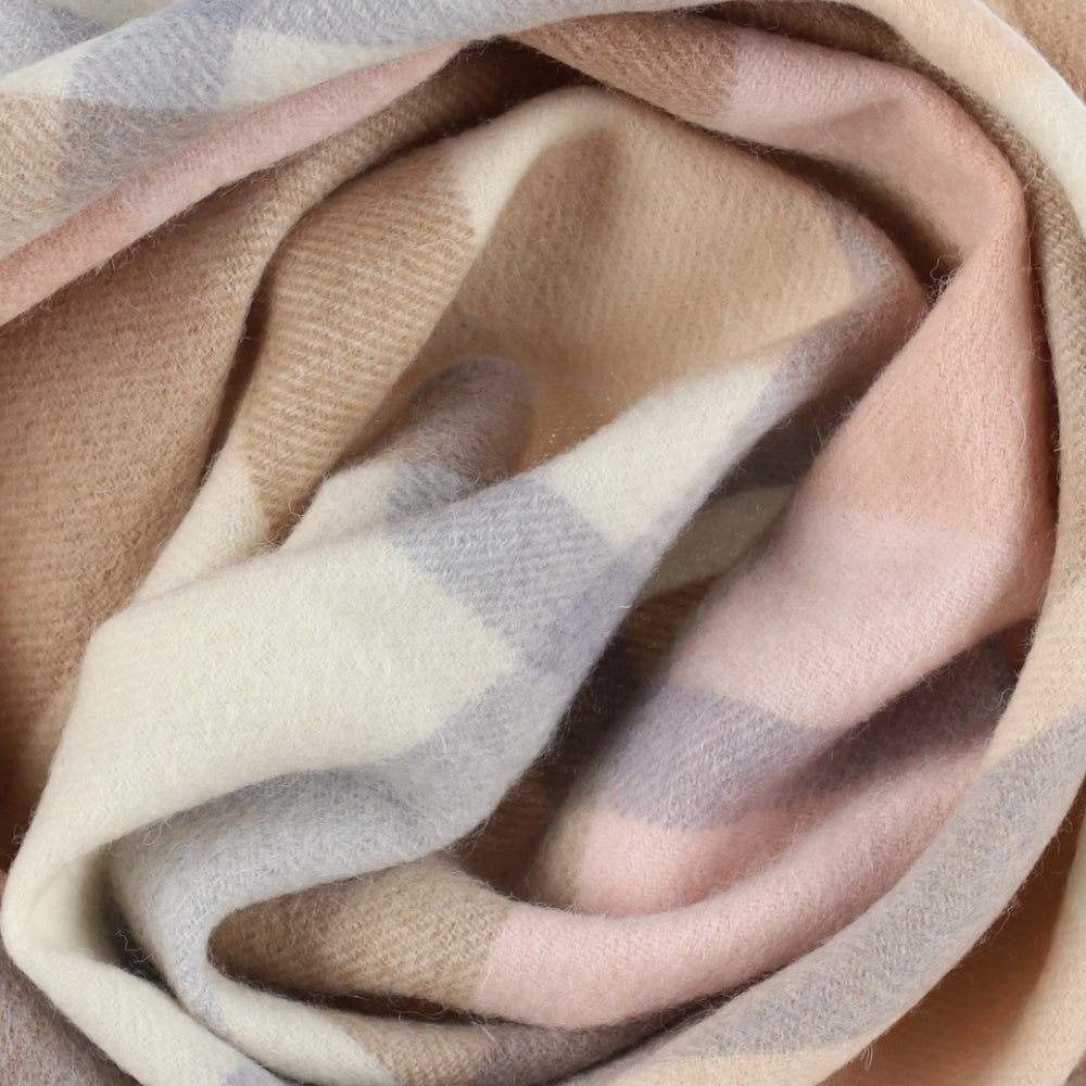 Beige check scarf in 100% wool – London (2)