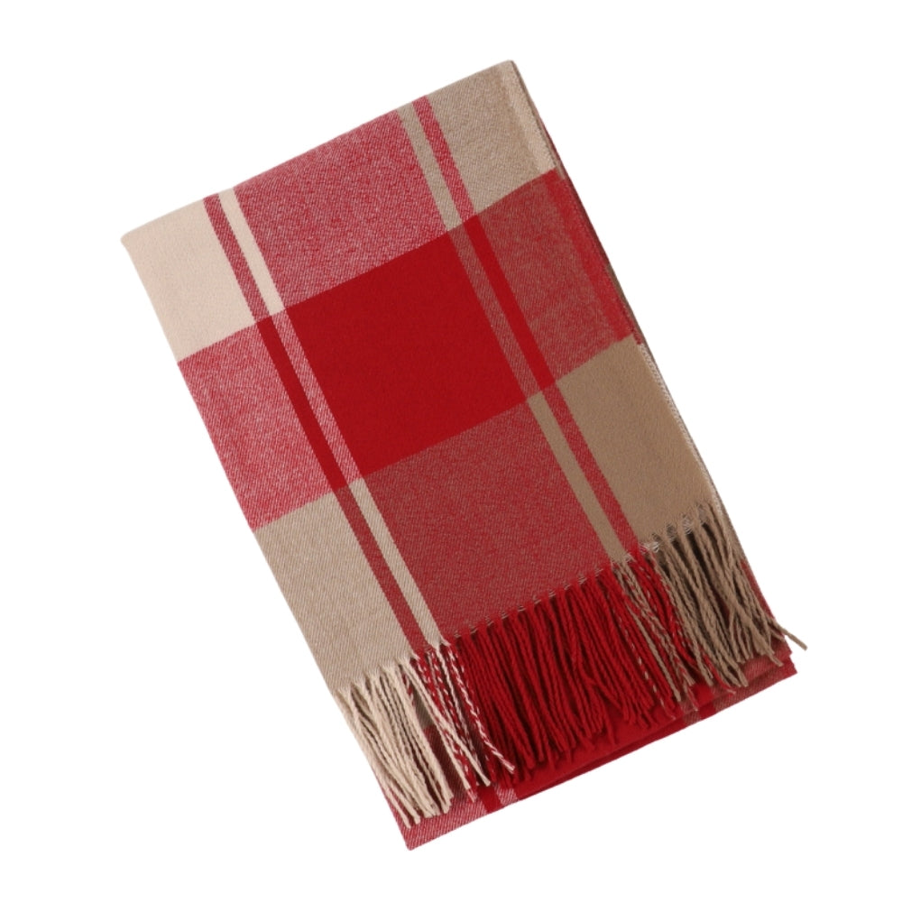 Red check scarf with fringe – Liverpool (6)