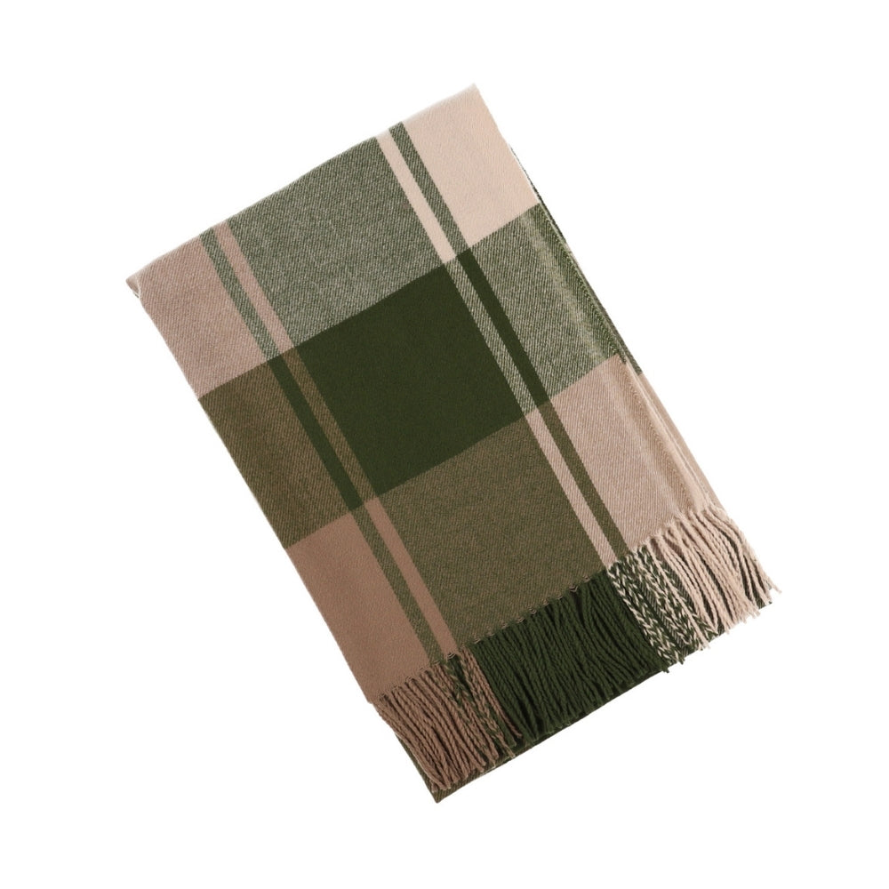 Green check scarf with fringe – Liverpool (6)